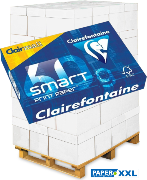 Clairefontaine Smartprint Paper 1929C, Kopierpapier, 60 g/m², A4 - Palette = 125.000 Blatt