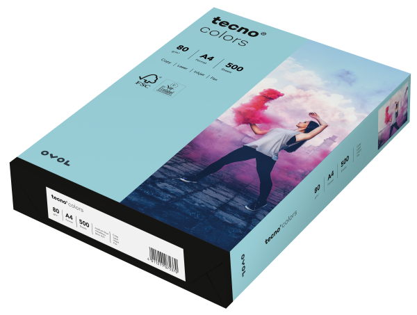 tecno COLORS mittelblau, farbiges Kopierpapier, 80 g/m², DIN A4
