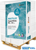 Nautilus SUPERWHITE Kopierpapier 80 g/m², DIN A4, CO₂-neutral - Palette = 100.000 Blatt Nautilus SUPERWHITE Kopierpapier 80 g/m², DIN A4, CO₂-neutral - Palette = 100.000 Blatt