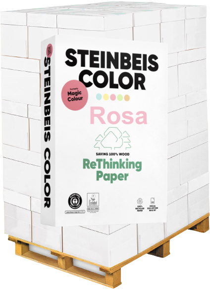 Steinbeis COLOR, Magic Colour, ROSA, 80 g/m², DIN A4 - Palette = 100.000 Blatt