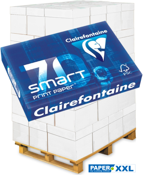 Clairefontaine SMART Print Paper, 70 g/m², A4 - 1942C Kopierpapier - Palette = 125.000 Blatt
