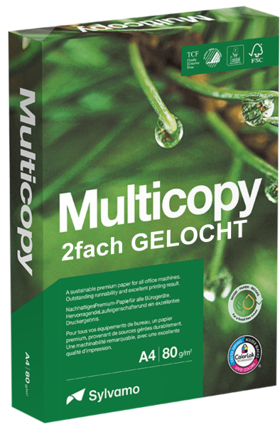 Multicopy Original Kopierpapier, 80 g/m², DIN A4, 2fach GELOCHT