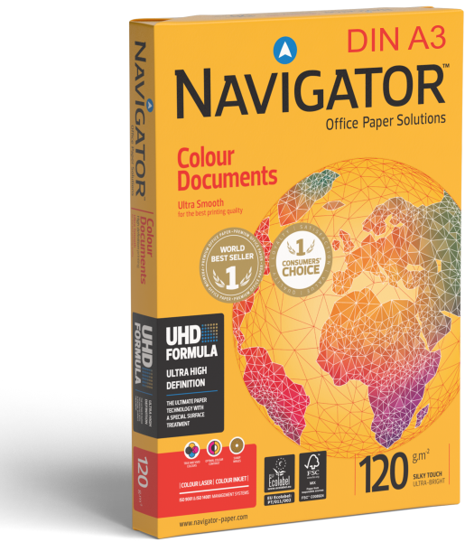 Navigator COLOUR DOCUMENTS Kopierpapier FSC, 120 g/m², DIN A3