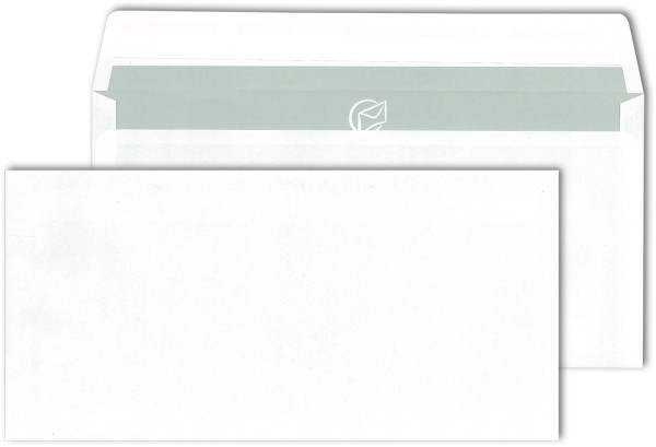 Briefhüllen, weiß 80g DIN lang (110 x 220 mm) haftklebend