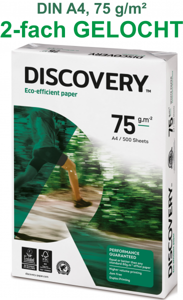 Discovery Kopierpapier, A4, 75 g/m² - 2-fach GELOCHT