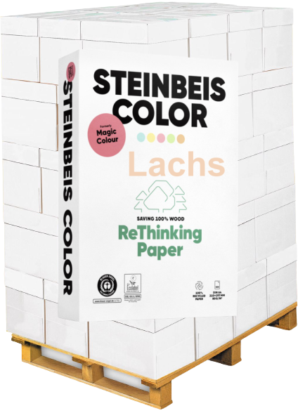 Steinbeis COLOR, Magic Colour, LACHS, 80 g/m², DIN A4 - Palette = 100.000 Blatt
