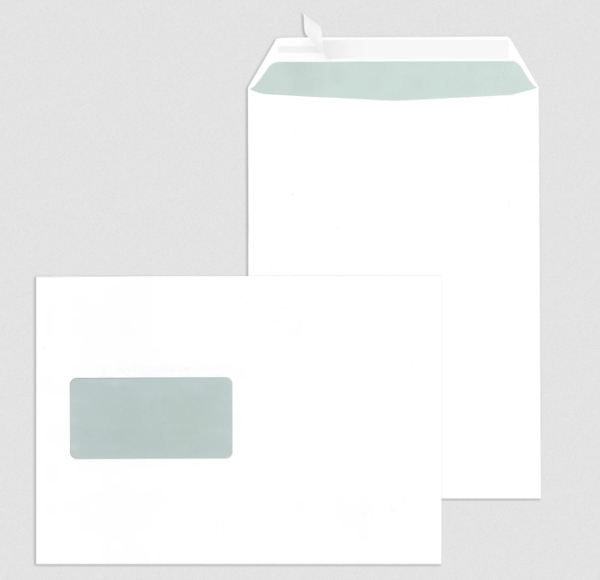 Fenster-Versandtaschen DIN C5 selbstklebend Offset weiß 90 g/m²