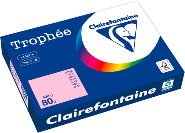 Clairefontaine Trophée, farbiges Kopierpapier, ROSA 1973PC, 80 g/m², DIN A4