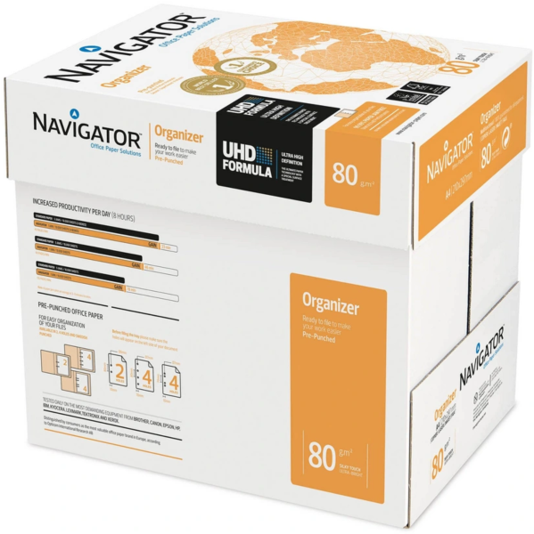 Navigator ORGANIZER Kopierpapier - 4-fach GELOCHT - 80 g/m², DIN A4
