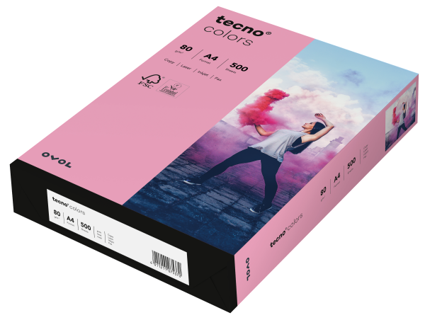 tecno COLORS rosa, farbiges Kopierpapier, 80 g/m², DIN A4