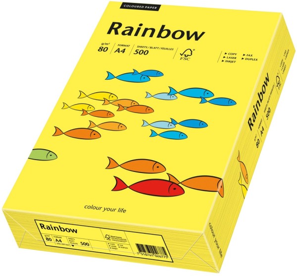 Rainbow 14 mittelgelb, farbiges Kopierpapier, 80 g/m², DIN A4