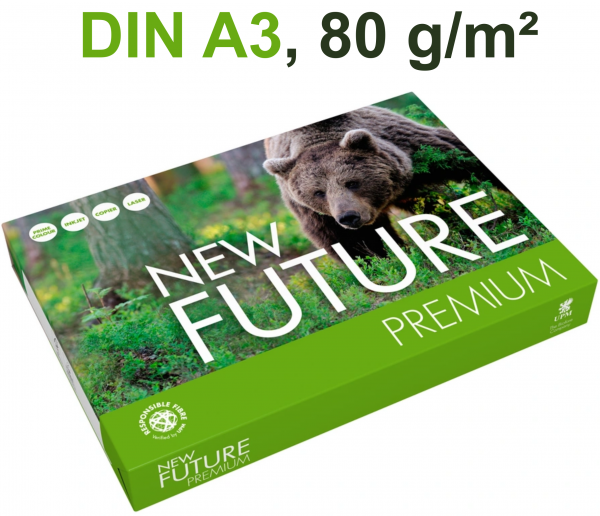 New Future PREMIUM Kopierpapier, FSC, 80 g/m², DIN A3, CO₂-neutral