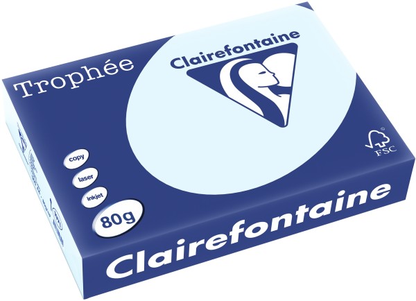 Clairefontaine Trophée, farbiges Kopierpapier, HELLBLAU 1971PC, 80 g/m², DIN A4