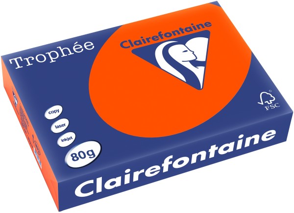 Clairefontaine Trophée, farbiges Kopierpapier, ZIEGELROT 1873PC, 80 g/m², DIN A4
