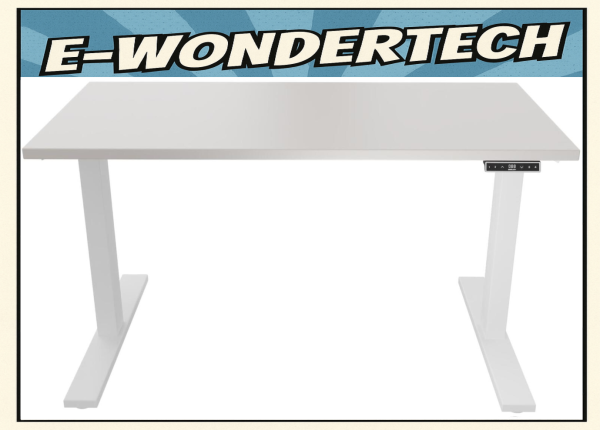 Bisley "E-WonderTech" - Sitz-Steh-Tisch, 160x80cm, elektr., verkehrsweiß/ lichtgrau - teilmontiert