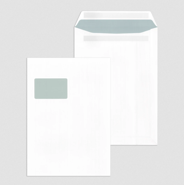 Fenster-Versandtaschen, weiß 90 g/m² DIN C 4 (229 x 324 mm) selbstklebend