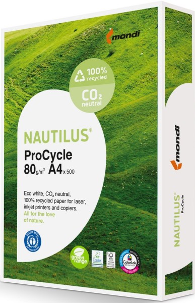 Nautilus ProCycle Recyclingpapier / Kopierpapier, 80 g/m², DIN A4