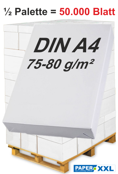 COPYFIX2000 Kopierpapier, 75-80 g/m², DIN A4 - 1/2 Palette = 50.000 Blatt