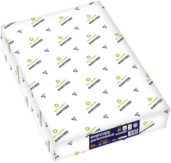 evercopy PERFORMANCE Recyclingpapier, Kopierpapier, 80 g/m², DIN A3