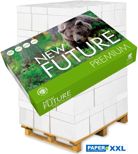 New Future PREMIUM Kopierpapier, FSC, 80 g/m², DIN A4, 2fach GELOCHT - Palette = 100.000 Blatt