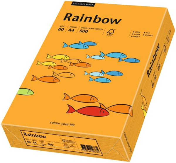 Rainbow 24 orange, farbiges Kopierpapier, 80 g/m², DIN A4