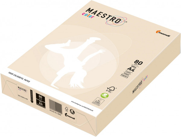 Maestro Color Pastell CREME farbiges Kopierpapier, 80 g/m², DIN A4