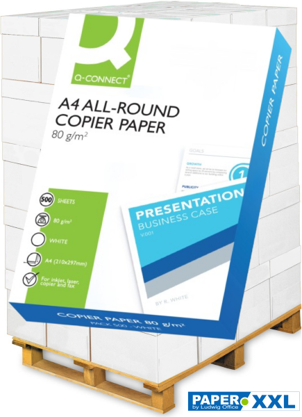 Q-Connect ALL-ROUND COPIER PAPER KF17215 Kopierpapier, 80 g/m², DIN A4 - Palette = 120.000 Blatt