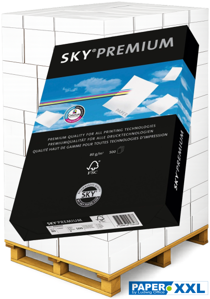 Sky PREMIUM Kopierpapier, 80 g/m², DIN A4 - Palette = 100.000 Blatt