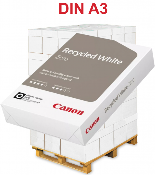 Canon Recycled WHITE ZERO PCF, FSC Recyclingpapier, DIN A3, 80 g/m² - Palette = 50.000 Blatt