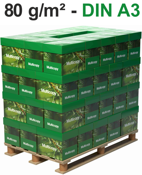 Multicopy Original Kopierpapier, 80 g/m², DIN A3 - Palette = 63.000 Blatt
