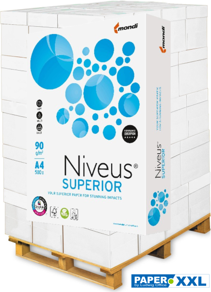 Niveus SUPERIOR Kopierpapier, 90 g/m², DIN A4 - Palette = 100.000 Blatt