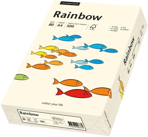 Rainbow 03 hellchamois, farbiges Kopierpapier, 80 g/m², DIN A4