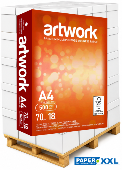 Artwork Kopierpapier, 70 g/m², DIN A4, FSC - Palette = 120.000 Blatt