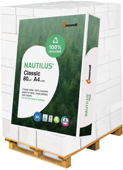 Nautilus CLASSIC Kopierpapier, 80 g/m², DIN A4 - Palette = 100.000 Blatt