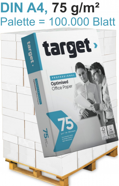 target PROFESSIONAL optimised Kopierpapier, FSC, 75 g/m², DIN A4 - Palette = 100.000 Blatt