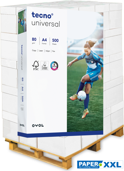 tecno UNIVERSAL Kopierpapier, 80 g/m², DIN A4 - Palette = 100.000 Blatt